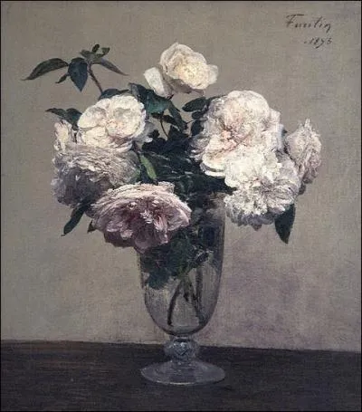 Vase de roses, 1895 par  Le  peintre franais de natures mortes du XIXe sicle qui a aussi ralis des portraits et portraits de groupe (1836-1904)