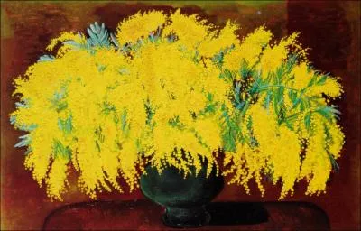 Mimosas, 1938 - par un peintre franco-polonais, ami de Modigliani, et comme lui, acteur de la communaut artistique de Montparnasse (1891-1953).