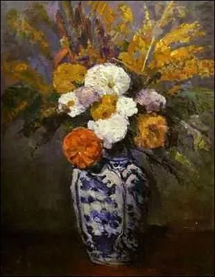 Vase de dahlias - par le prcurseur du cubisme (1839-1906).