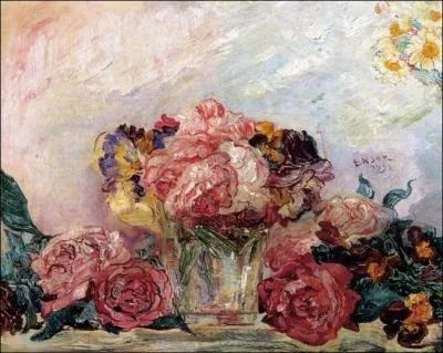 Roses - par un expressionniste belge trs marqu par les masques de carnaval que vendait son pre (1860-1949)