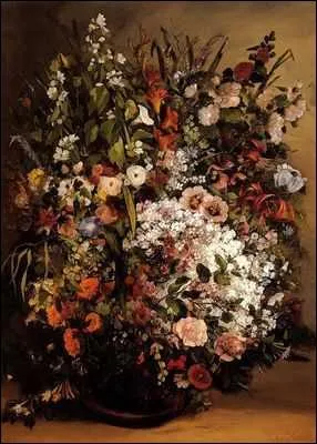 Vase de fleurs - par un peintre raliste franais dont certaines oeuvres firent scandale (1819-1877)