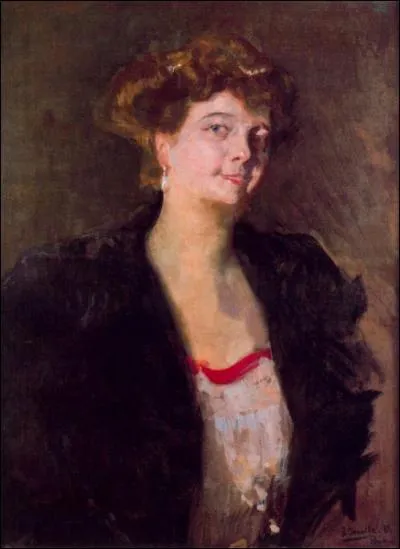 Portrait de Dona Elena Ortzar - par un peintre espagnol impressionniste (1863  1923) qui devint le meneur incontest de l'cole moderne espagnole.