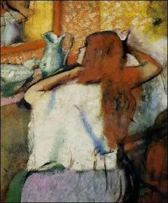 Femme  sa toilette - par un peintre fascin par les danseuses (1834-1917).