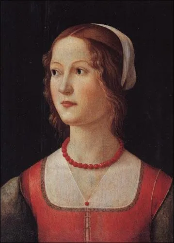 Portrait de jeune femme (vers 1485) - par un peintre italien de l'cole florentine qui avec Sandro Botticelli et le Prugin participera  la dcoration des murs de la Chapelle Sixtine.