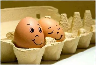 La partie large des oeufs est place en haut dans la bote pour...