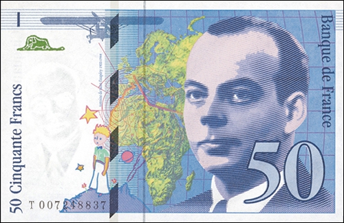 Mort lors d'un accident d'avion pendant la Seconde Guerre mondiale, cet écrivain a donné son portrait à certains anciens billets de 50 francs. Quel est son nom ?