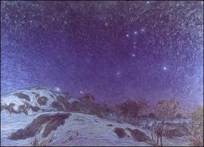 Nuit d'hiver, par un peintre impressionniste sudois (1855  1923).