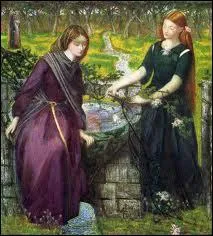 La vision de Dante de La et Rachel - par l'un des fondateurs de la Confrrie Prraphalite (1828-1882) et dont Elizabeth Siddal tait la muse et l'pouse.