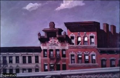 From Williamsburg Bridge, 1928 - par un peintre de l'American scene painting (mouvement naturaliste des annes 1920-30 aux Etats-Unis).