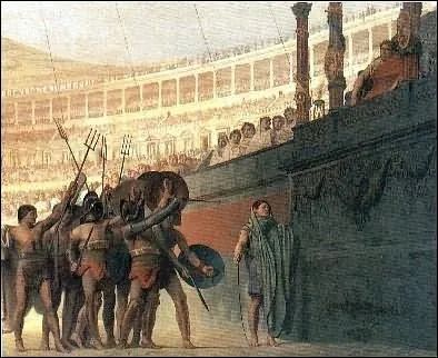 D'après une idée reçue, les gladiateurs s'adressaient à l'empereur en disant ''Ave Cesar, morituri te salutant'' qu'on peut traduire par ''Salut César ------------------- ! '