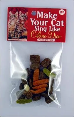 L'tonnant slogan figurant sur ce paquet de friandises pour chat dit... ?