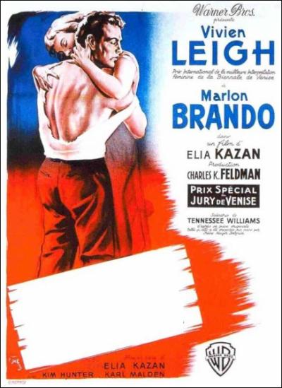 Film amricain ralis par Elia Kazan de 1951 avec Vivian Leigh et Marlon Brandon :
