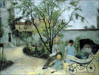 Jardin  Vaugirard, la famille du peintre, 1881