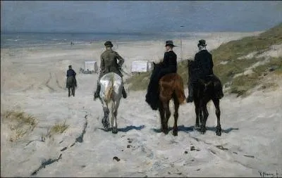 Promenade  cheval sur la plage, 1876