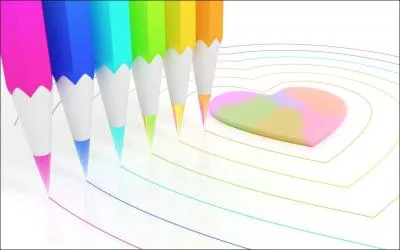 Au suivant. Quelle est la couleur du 2me et 4me crayon en partant de la gauche ?