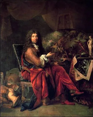 Portrait du peintre Charles le Brun dans son atelier - par l'un des plus grands peintres du rgne de Louis XIV et de la Rgence ( 1656 - 1746)