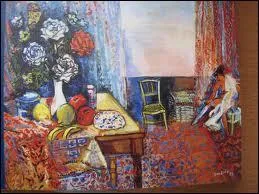 Modle dans l'atelier - par un peintre co-ralisateur de la plus grande fresque du monde  la fe lectricit  prsente  l'Exposition Internationale de 1937.