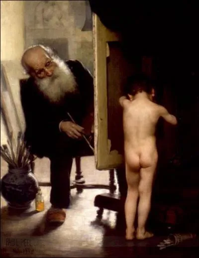 Le modle timide - 1889 - par l'un des premiers peintres canadiens  tre reconnu internaitonalement.