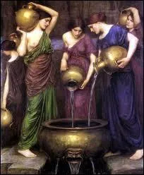 Nous sommes 50 soeurs. Nous pousons les 50 fils de notre oncle et la nuit mme des noces nous les tuons. Descendues aux enfers nous sommes condamnes  remplir sans fin un tonneau perc. Nous sommes