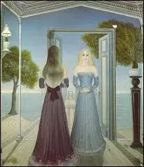 Quel peintre belge est l'auteur de la toile  A la porte  ?