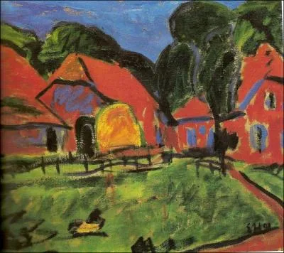 Un second fondateur (1883-1970) du groupe Die Brücke a peint Maisons rouges. Qui est-ce ?