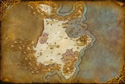 Cette rgion, montre sur la carte ci-dessous, se situe dans Kalimdor, mais comment se nomme-t-elle ?