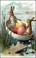 Une jolie tradition d'oeufs, d'agneau, de canetons, de fleurs et de petits lapins, pour la fte de ?