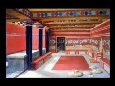 Quel animal fabuleux est représenté sur les fresques de la salle du trône ?