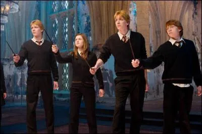 Sur qui les Weasley pointent-ils leurs baguettes ?