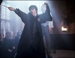 Sur qui Harry pointe-t-il sa baguette ?
