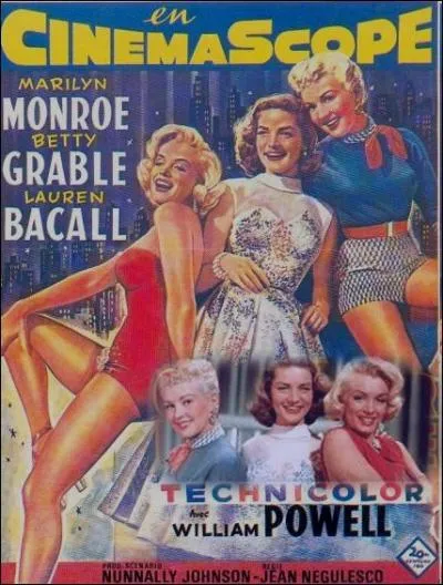 Film de 1953 ralis par Jean Ngulesco avec Lauren Bacall Betty Grable, David Wayne. Premier film ralis en cinmascope ... .
