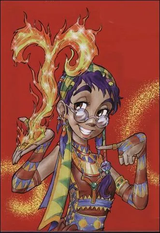 Comment se nomme la gardienne aux courts cheveux bleus qui possde un grand frre ?