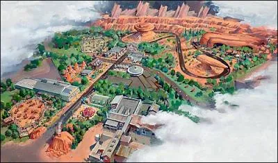 Dans son priple, la voiture Flash McQueen, la voiture hros du film Cars, se retrouve dans la ville...