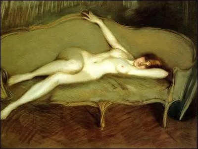 Nue, allonge sur un canap - Sonia Speranza vers 1915