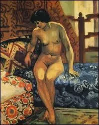 Nu assis sur ottomane