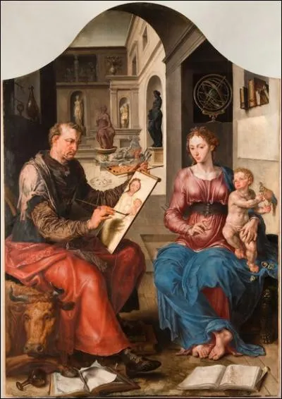 Quoiqu'on me doive plusieurs  saint Luc portraiturant la Vierge , celle-ci, expose  Rennes, a connu un immense succs quoique je sois plus connu comme peintre des ruines de Rome.