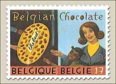 Le premier plaisir d'Amlie vient du got du chocolat Belge comme le montre ce timbre de Belgique. Qui lui en offre pour la premire fois ?