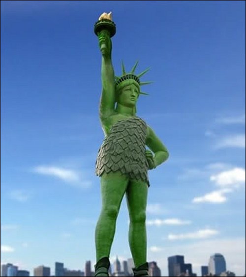 pourquoi la statue de la liberté est elle verte