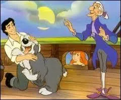 Comment s'appelle le chien qui dcouvre Ariel transforme en humaine sur la plage ?