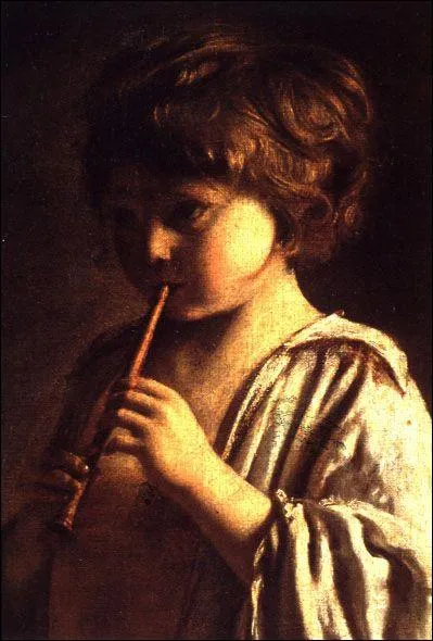 Famille de paysans dans un intrieur - dtail : l'enfant