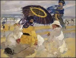 Sur la plage (The Blue Japanese Parasol, c. 1914)
