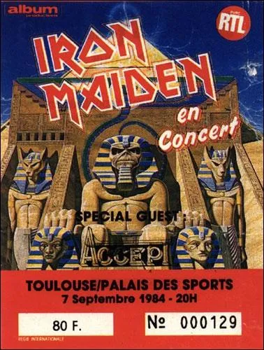 Pendent la tourn de  Powerslave , lequel de ces groupes n'a pas fait la premire partie du groupe ?