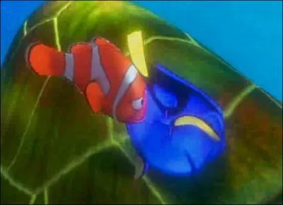 Que fait Dory sur la photo ?