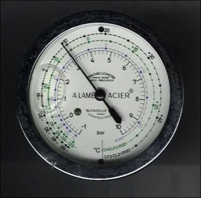D'aprs la lecture de ce manomtre avec du fluide R22 quelle est l'installation ?