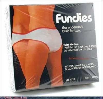 Quand on s'aime on partage, quand on est fauch aussi ! Dans ce modle de sous-vtement, il n'est pas dit... ?