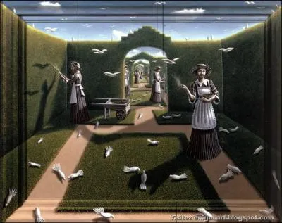 Pam Crook a peint ce Jardin des oiseaux. Avec un soupon d'imagination, ne se croirait-on pas dans ?