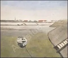 Quel peintre belge est l'auteur de la toile  Bateau au bassin d'Ostende  ?