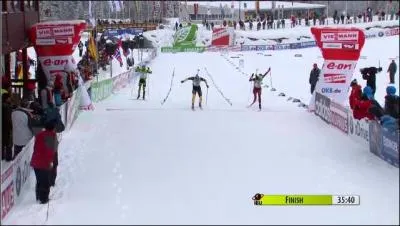 Quel biathlte a remport la poursuite d'Hochfilzen (2), suite  un sprint acharn ?