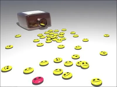 Combien de smileys sourient, except ceux dans la bouteille ?