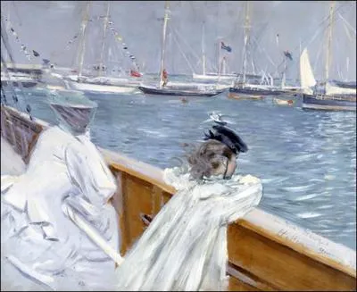 La femme du peintre et leur fille Ellen en mer